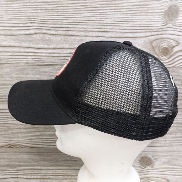 BUSCH BEER LOGO BLACK MESH VENTED SNAPBACK BASEBALL HAT CAP - Picture 4 of 9